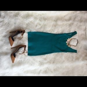 Teal Bebe Bodycon Bandage Dress